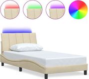 vidaXL Bedframe Hanko 100x200 cm stof crèmekleurig