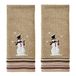 SKL HOME by Saturday Knight Ltd. Set van 2 rustieke handdoeken met sneeuwpop motief - Tarwe