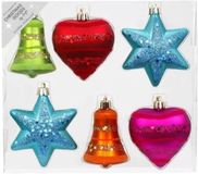 Inge-glas Inge's Christmas Decor Gmbh 6x Kunststof kersthangers/kerstballen figuurtjes gekleurd 9 cm