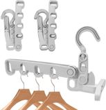 Merkloos 3 Pcs Foldable Clothes Drying Rack Hangers for Travel - Collapsible Foldable Clothes Hanger Gris