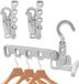 Merkloos 3 Pcs Foldable Clothes Drying Rack Hangers for Travel - Collapsible Foldable Clothes Hanger Gris