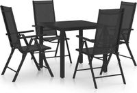 Maison Exclusive - Salon de jardin 5 pièces en aluminium noir
