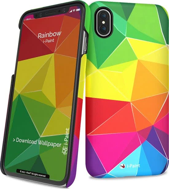 i-Paint cover rainbow - mix - voor iPhone X