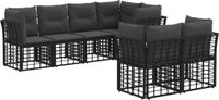 vidaXL - Bank loungeset - 2 zitplekken - Zwart - Polyester