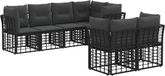 vidaXL - Bank loungeset - 2 zitplekken - Zwart - Polyester