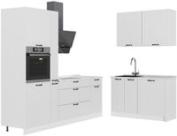 Vicco Keuken Fame-Line, Wit Landhuis/Wit, 220 x 120 cm zonder werkblad