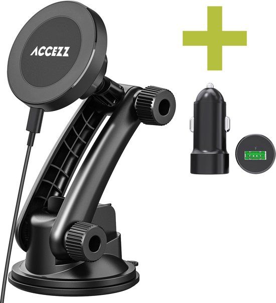 Accezz Telefoonhouder Auto - MagSafe - Draadloos Opladen - Zwart