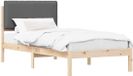 vidaXL Bedframe met gestoffeerd hoofdeinde, donkergrijs, 100 x 200 cm