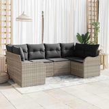 Maison Exclusive - Set de 6 bancs de jardin, gris clair, polyrotin