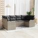 Maison Exclusive - Set de 6 bancs de jardin, gris clair, polyrotin