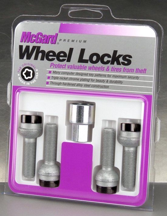 McGard Slotboutenset M14x1.50 Zwart - Bolkonisch R14 - Lengte 45mm (17mm kop)