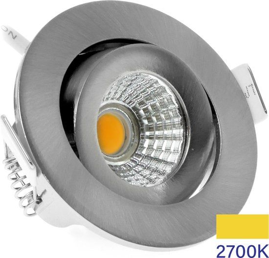 Ecodim LED Inbouwspot - 5W - IP54 - 2700K - Nikkel - Kantelbaar
