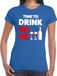 Bellatio Decorations Shoppartners Bv Time to Drink Wine tekst t-shirt blauw dames L