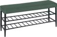 Merkloos Relaxdays Schoenenbank met zitkussen - 100 cm breed - kunstleer - groen-zwart