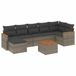 vidaXL 8-delige Loungeset met Kussens, Poly Rattan, Grijs