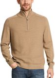 Tom Tailor - Half zip trui - Mannen - XL - Camel - Katoen
