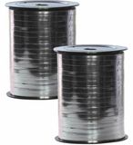 Merkloos Polyband Cadeaulint op Spoel - Zilver - 250 meter