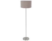 Mexlite Vloerlamp Noor 4433ST – Geborsteld staal en taupe linnen kap