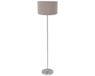 Mexlite Vloerlamp Noor 4433ST – Geborsteld staal en taupe linnen kap