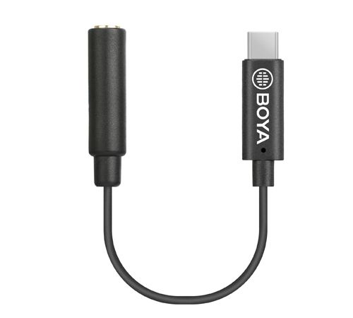 Boya BY-K4 - 3.5mm naar USB-C Audio Kabel - Zwart