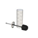Douceur d'Intérieur Toiletborstel (diameter 9,4 x 38,5 cm) mineraal, bedrukt metaal