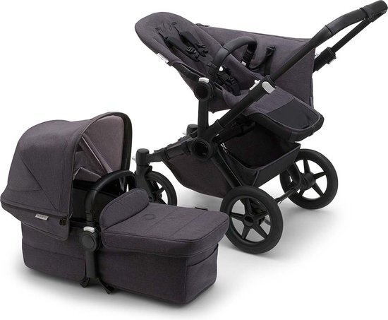 Bugaboo Donkey 5 Mono Mineral Kinderwagen 2-in-1 Black / Washed Black zwart