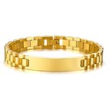 TJ Tom Jaxon Tom Jaxon Heren armband Edelstaal Graveerplaat Goudkleurig - 21cm