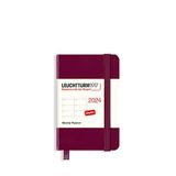 LEUCHTTURM1917 367646 weekkalender Mini (A7) 2024, 12 maanden, Port Red, Engels