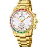 Jaguar J983/4 Dames Polshorloge Hybride Goudkleurig Staal Zilverkleurig Saffierglas 36.5 mm 5 ATM