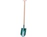 KADAX Schep, tuinspade voor harde en zachte vloeren, tuinschep met treprand, grafschep met houten steel, grafschep metalen blad (spits, T-greep)
