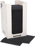 Papstar 100 Servetten, 2-laags PUNTO 1/4 vouw 20 cm x 20 cm zwart in buffetbox