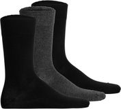 Hudson Unisex Sokken Easy³ 3-Pack Zwart/Grijs 35-38