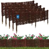 KOTARBAU® 5 st Bloembedrand, Wilgenhouten Hek, Beeteinfassing, 100 x 30 cm, Bruin