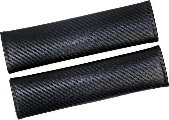 QEY Gordelhoes - Auto Gordel Beschermer - Nek Kussen - Carbon - 2 Stuks
