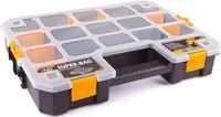 B-Home Sorteerbox - 15 vaks - kunststof - zwart - stapelbaar - 37 x 31 x 6.5 cm