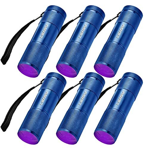 LEAGY 6 Pack UV Ultra Violet Blacklight 9 LED Zaklamp Licht Buiten Etc (Blauw)