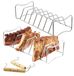 bremermann 2in1 support pour travers de porc et rôtis, lot de 2, support pour travers de porc avec poignées de transport, en acier inoxydable
