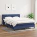 VidaXL Boxspringbed met matras, blauw, 140x200 cm, gestoffeerd