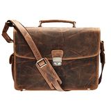 GREENBURRY laptoptas business tas met laptopvak Vintage Business Bag Brown bruine