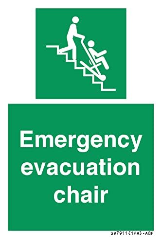 Viking Signs Emergency evacuatie stoel bord - 50x75mm - A8P