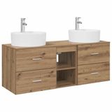 vidaXL Badkamerkastenset 3 stuks Artisanaal eiken 129 x 44,5 x 82 cm
