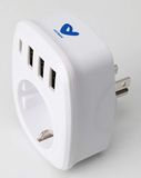 powerconverter Voltman VOM520022 Adapter USA Frankrijk – stekkeradapter – adapter voor Amerika – reisadapter – adapter Europa naar VS 4 USB-poorten – Voltman – VOM520022