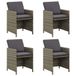 VidaXL Tuinstoelen 4 stuks met kussens, polyrattan, grijs