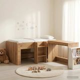 vidaXL Kinderhoogslaper met bureau Artisanaal eiken