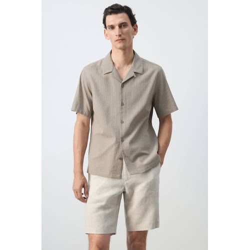 Mango Man regular fit overhemd - beige