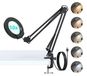 Loupe avec grossissement 8x, avec éclairage, dimmable, commande tactile, lentille verte et bras pivotant