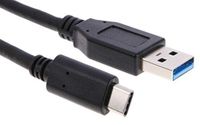 RS PRO USB-kabel, USB C/USBA, 1 m USB 3.0 zwart
