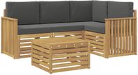 vidaXL Buiten bank set 5 st Wit en antracietkleurig Polyester