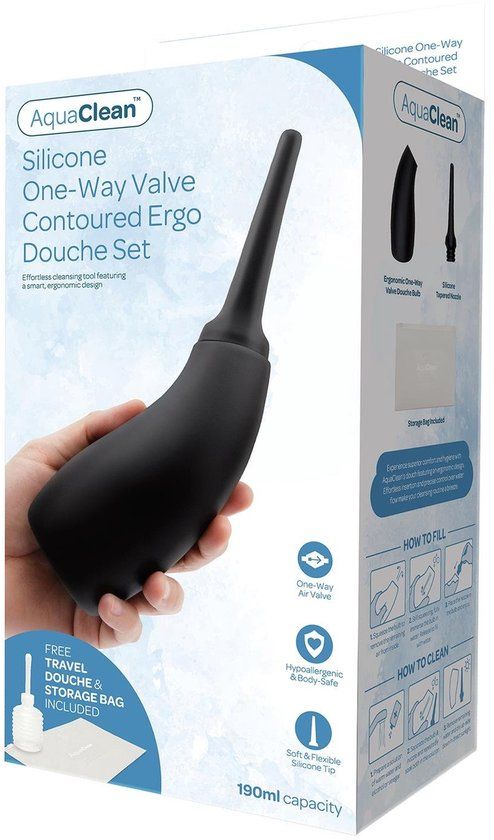 AquaClean One Way Valve Contured Ergo Douche 190ml - Zwart