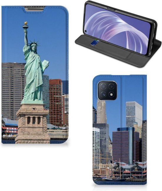 B2Ctelecom Beschermhoesje met foto OPPO A73 5G - Vrijheidsbeeld - Book Case